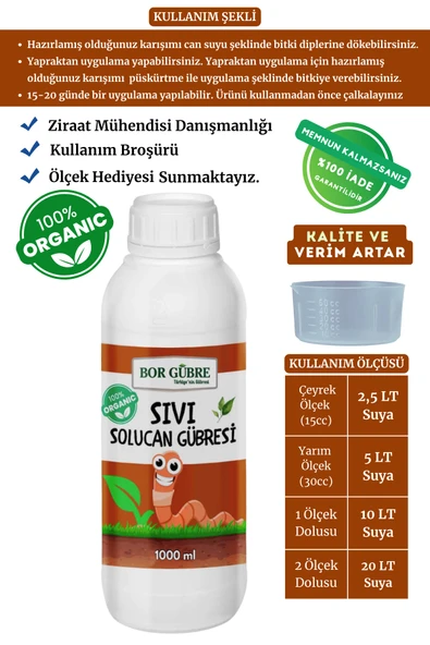 Organik Sıvı Solucan Gübresi 1000ML
