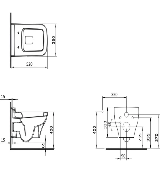 Bocchi  Scala Asma Klozet, Yavaş Kapanan Kapak 1080-005-0128 Parlak Siyah - 2