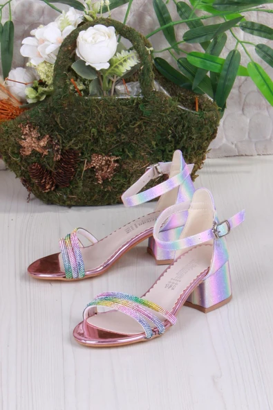 Fort 352089 Taşlı Detaylı Topuklu Kız Çocuk Abiye Ayakkabı - Resim 8