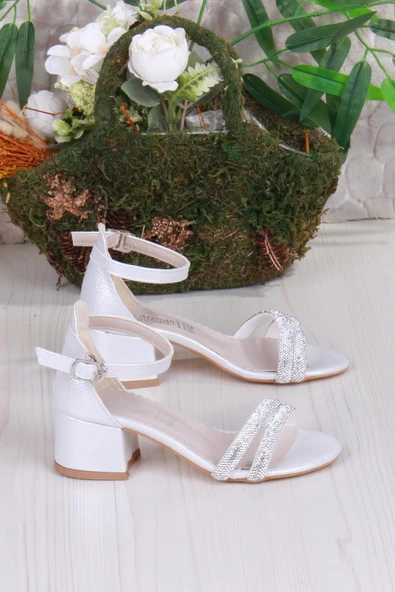 Fort 352087 Taşlı Detaylı Topuklu Kız Çocuk Abiye Ayakkabı - Resim 2