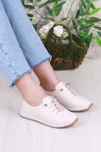 Fort 2035 Lara Comfort Baskı Detaylı Lastik Bağçıklı Kadın Ayakkabı - Resim 6