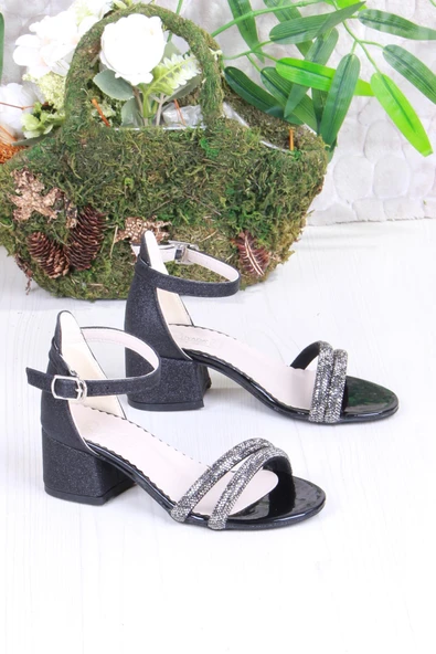 Fort 352087 Taşlı Detaylı Topuklu Kız Çocuk Abiye Ayakkabı - Resim 6