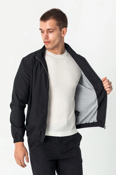 Erkek Rahat Kesim Beli Lastili İçi Astarlı Klasik Baharlık Mont - 5