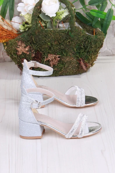 Fort 352087 Taşlı Detaylı Topuklu Kız Çocuk Abiye Ayakkabı - Resim 12