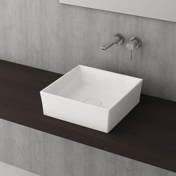 Bocchi Vessel Kare Lavabo 38X38CM Parlak Beyaz, 1173-001-0125
