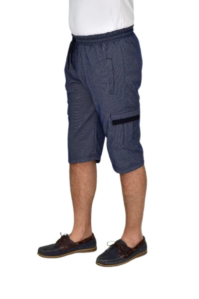 Erkek Kargo Cepli Likralı Kuş Gözü Kumaş Kapri BGL-ST04620 - Resim 3