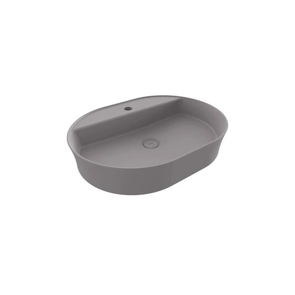 Bocchi Sottile Slim 60 cm Oval Mat Gri Tezgah Üstü Lavabo 1600-006-0126