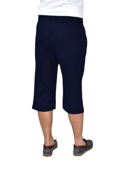 Erkek Büyük Beden Rahat Kesim Düz Paça Likralı Kumaş Kapri BGL-ST04617 - Resim 12