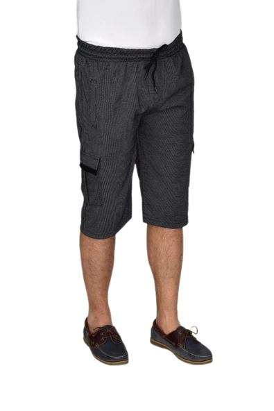 Erkek Kargo Cepli Likralı Kuş Gözü Kumaş Kapri BGL-ST04620 - Resim 9