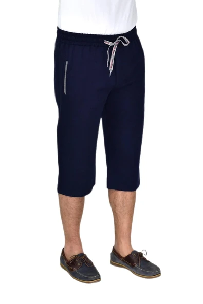 Erkek Büyük Beden Rahat Kesim Düz Paça Likralı Kumaş Kapri BGL-ST04617 - Resim 6