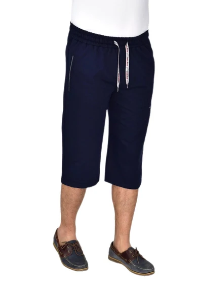 Erkek Büyük Beden Rahat Kesim Düz Paça Likralı Kumaş Kapri BGL-ST04618 - Resim 6