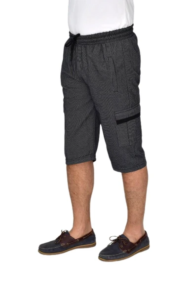 Erkek Kargo Cepli Likralı Kuş Gözü Kumaş Kapri BGL-ST04620 - Resim 5