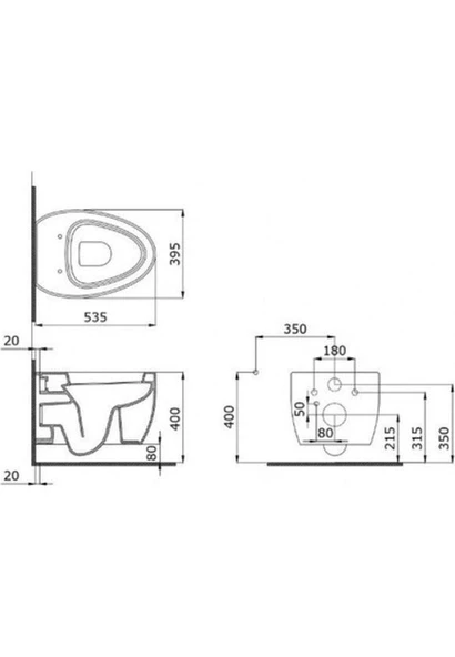 Bocchi Etna Asma Klozet Parlak Beyaz Kapak Dahil 1116-001-0128 - 2