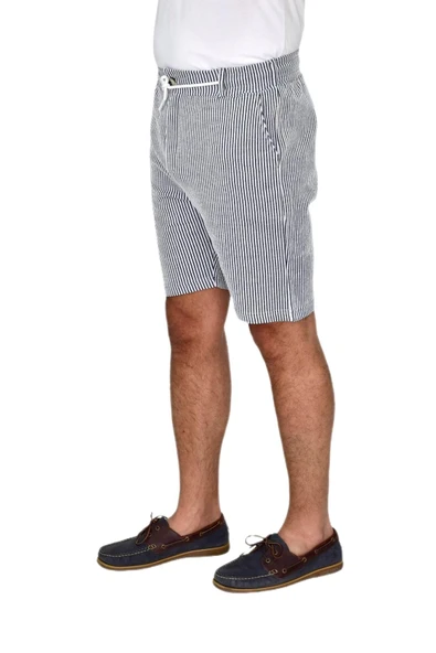 Erkek Çizgili Cepli Likralı Şort BGL-ST04624 - Resim 2