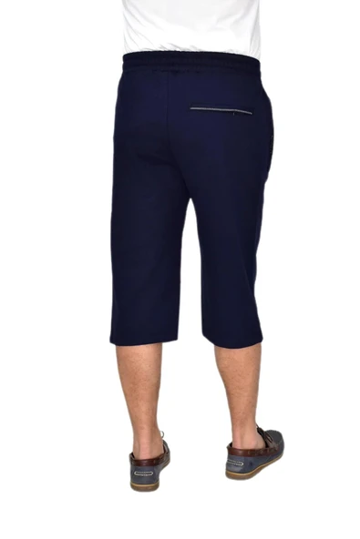 Erkek Büyük Beden Rahat Kesim Düz Paça Likralı Kumaş Kapri BGL-ST04618 - Resim 12