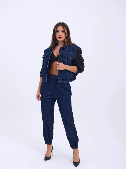 6627 KOT PANTOLON-MAVİ - 2