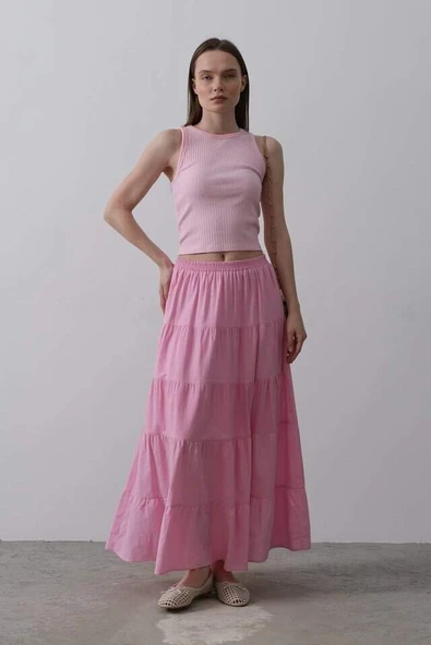 KAT KAT KETEN ETEK - Şeker Pembe - 2