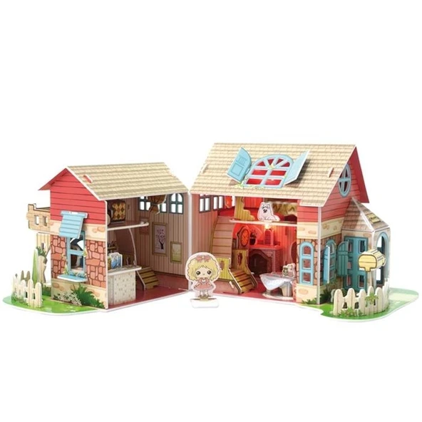 Cubic Fun 3D 84 Parça Puzzle Sevimli Villa Bebek Evi - 4