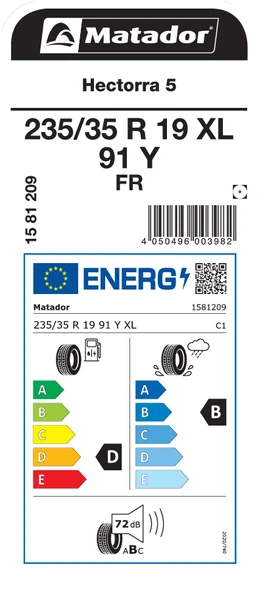 MATADOR 235/35R19 91Y XL FR HECTORRA 5 YAZ LASTİGİ ÜRETİM YILI:2024 - 2