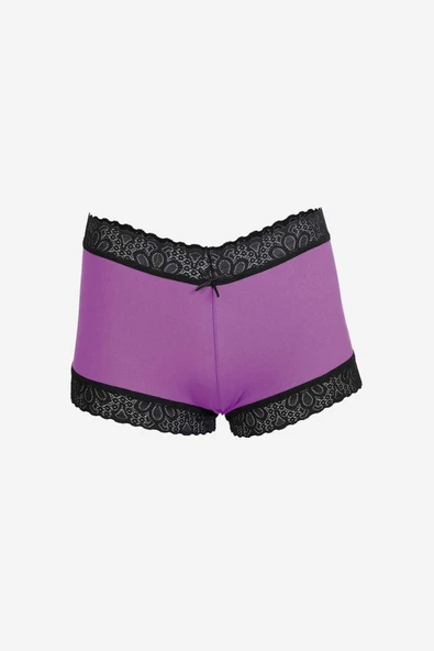 Angelino Kadın Pamuklu 2li Boxer Mor 40277 - 2