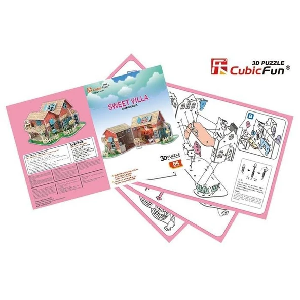 Cubic Fun 3D 84 Parça Puzzle Sevimli Villa Bebek Evi - 2