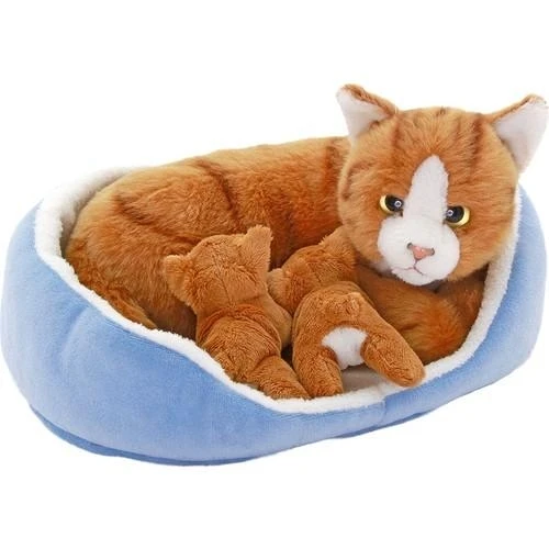 Animals Of The World Sepette Yavrulu Kedi Peluş Oyuncak ürün görseli