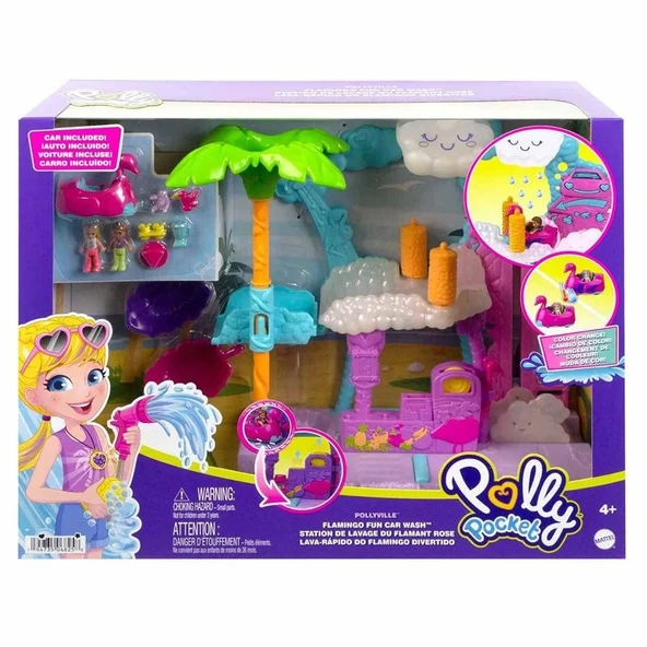 Polly Pocket Flamingo Araba Su Eğlencesi Oyun Seti ürün görseli