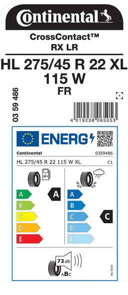 CONTİNENTAL HL275/45R22 115W XL FR CROSSCONTACT RX LR DÖRT MEVSİM LASTİGİ ÜRETİM YILI:2024 - 2