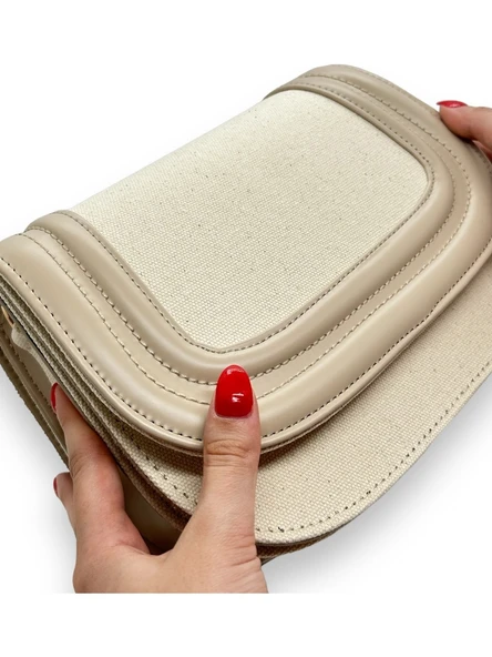 Lome Model Keten ve Suni Deri El Ve Kadın Omuz Çantas - 2