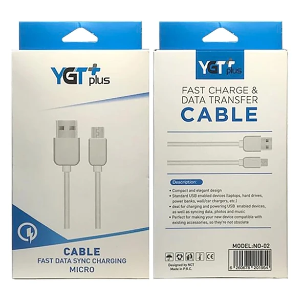 YGT Plus™ 2.4A Micro Usb Şarj ve Data Kablosu 1 Metre - 2