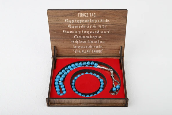 KUTULU 33 LÜ TESBİH BİLEKLİK SETİ FİRUZE ürün görseli 1