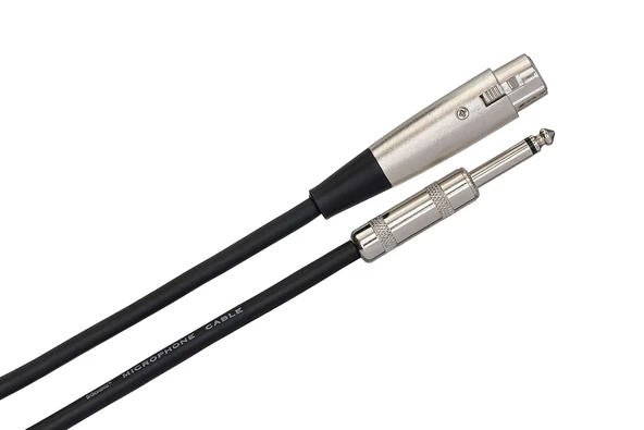 Hosa MCH-110 XLR3F to 1/4" TS Microphone Cable, 10 Feet - Mikrofon Kablosu 3 mt.