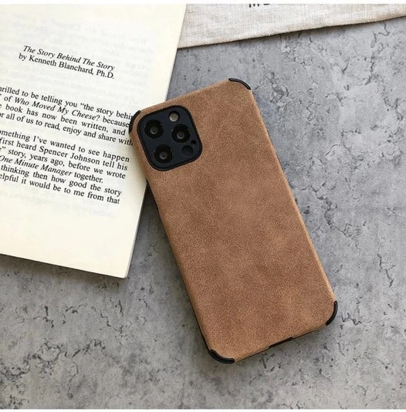 İphone 11 Köşe Korumalı Antik Deri Telefon Kılıfı - 3