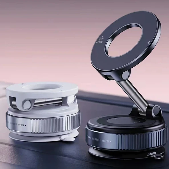 360 Derece Dönebilen Vakum Özellikli Magnetik Araç İçi Telefon Tutucu - Resim 6