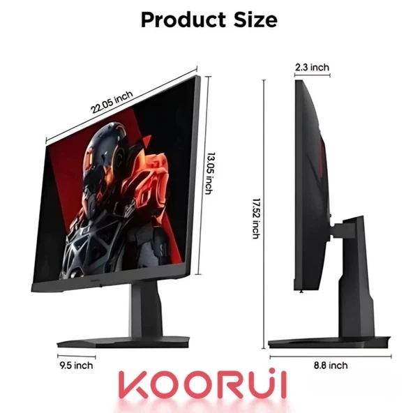 Koorui 24.5" 25E3A 1ms 170Hz HDMI, DisplayPort FreeSync VESA 1080p Gaming Siyah Monitör - 2