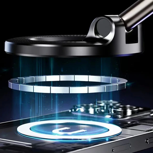 360 Derece Dönebilen Vakum Özellikli Magnetik Araç İçi Telefon Tutucu - Resim 4