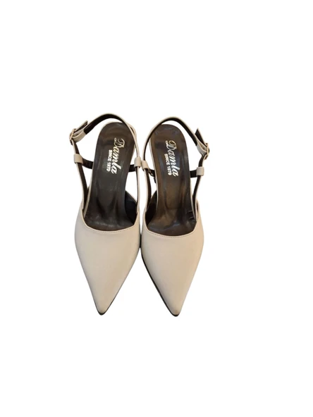 Solmaz Damla Sıvama Saten Arka Açık Topuklu Ayakkabı - Resim 4