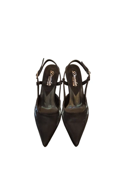 Solmaz Damla Sıvama Saten Arka Açık Topuklu Ayakkabı - Resim 6