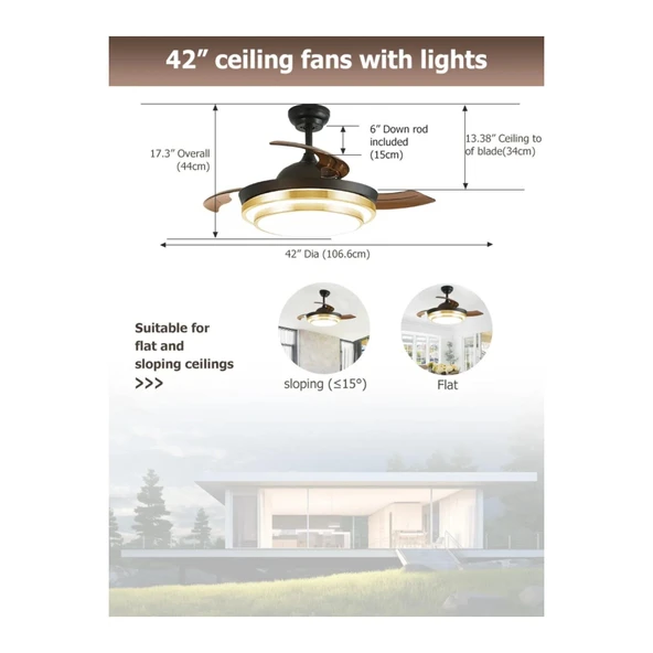 Dlc Vespero 106CM Kumandalı Led Tavan Vantilatörü - 3