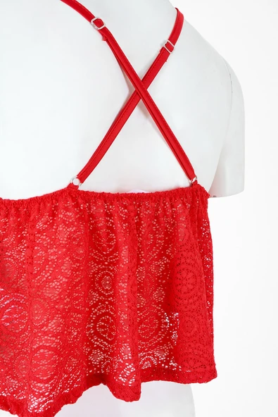 Kırmızı Alanis İnce Askılı Atlet - Resim 2