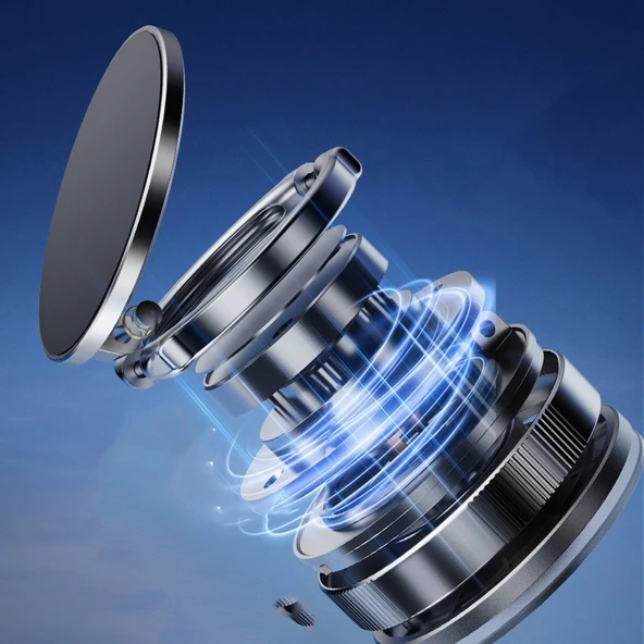 Vakum Özellikli 360 Derece Dönebilen Magnetik Araç İçi Telefon Tutucu - Resim 7