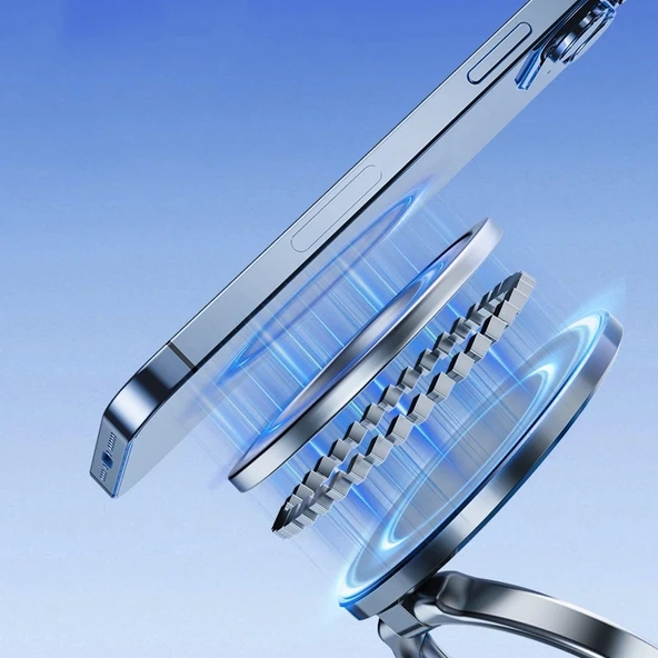 Vakum Özellikli 360 Derece Dönebilen Magnetik Araç İçi Telefon Tutucu - Resim 8