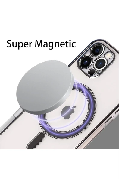 İphone 14 Pro Max Magsafe Uyumlu Parlak Lazer Kapak - Resim 3