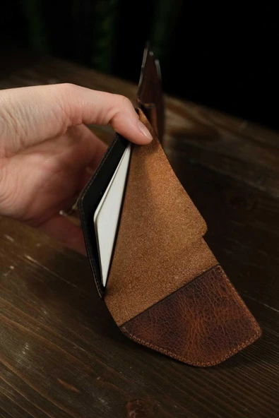 Dubai - İnce Tasarım Hakiki Deri Mandal Para Tutuculu Cüzdan ve Kartlık - Resim 6