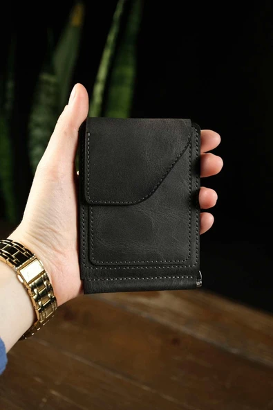 Dubai - İnce Tasarım Hakiki Deri Mandal Para Tutuculu Cüzdan ve Kartlık - Resim 2