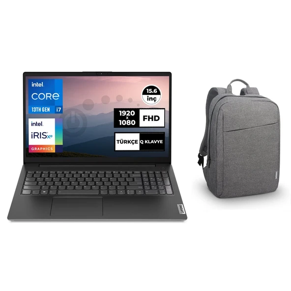 LENOVO V15 G4  I7 1355U 40GB 1tb SSD 15.6" Fhd 83A100GPTRT3 + Lenovo B210 15.6" Gri Çanta