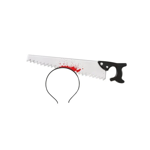 Kafaya Saplanmış Halloween Kanlı Testere Şaka Tacı - 2