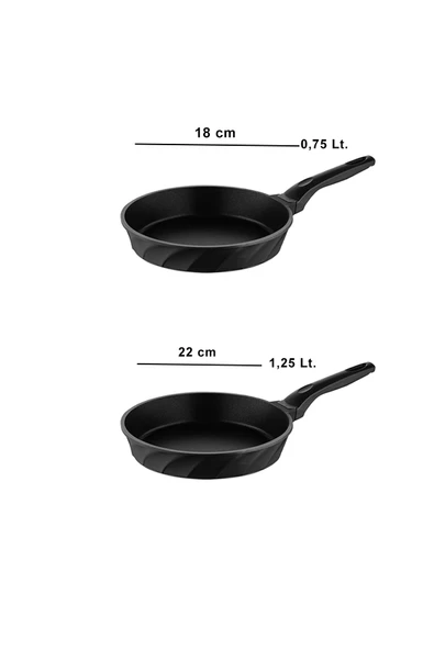 Kuvars 2 Parça Döküm Titanyum Kaplama Tava Seti 18-22 cm - 3