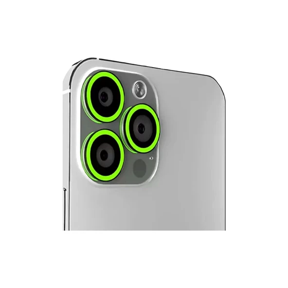 İphone 14 Pro Ve 14 Pro Max Uyumlu Fosforlu Kamera Koruma Lensi - 4