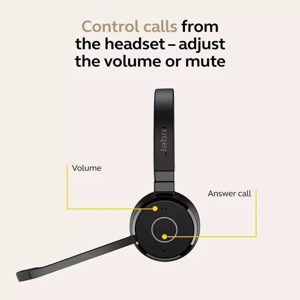Jabra Evolve 65 TE Kablosuz Stereo Kulaklık Microsoft Teams Sertifikalı - 3